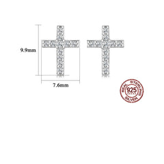 Aetolia 925 Sterling Silver 18K Gold Plated Petite Small Cross Stud Earrings LLE-020