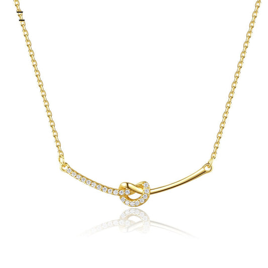 Aetolia 925 Sterling Silver 18K Gold Plated Forever The Knot Pendant Necklace SN20061320