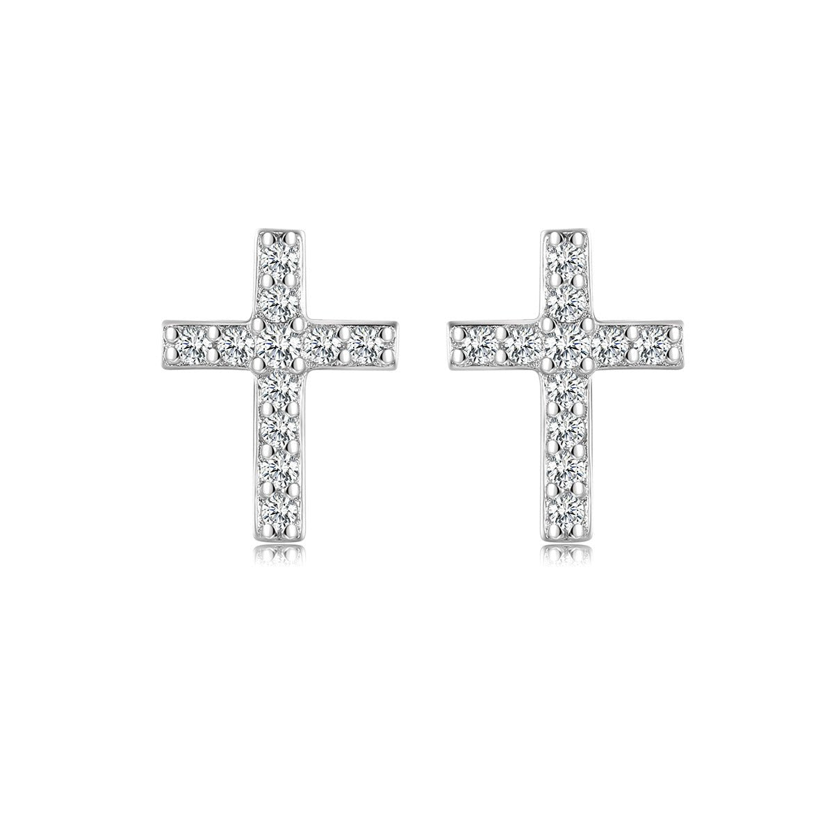 Aetolia 925 Sterling Silver 18K Gold Plated Petite Small Cross Stud Earrings LLE-020