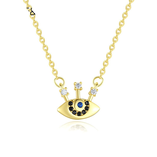 Aetolia 925 Sterling Silver 18K Gold Plated Evil Eye Pendant Necklace SN572