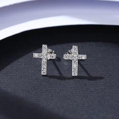 Aetolia 925 Sterling Silver 18K Gold Plated Petite Small Cross Stud Earrings LLE-020